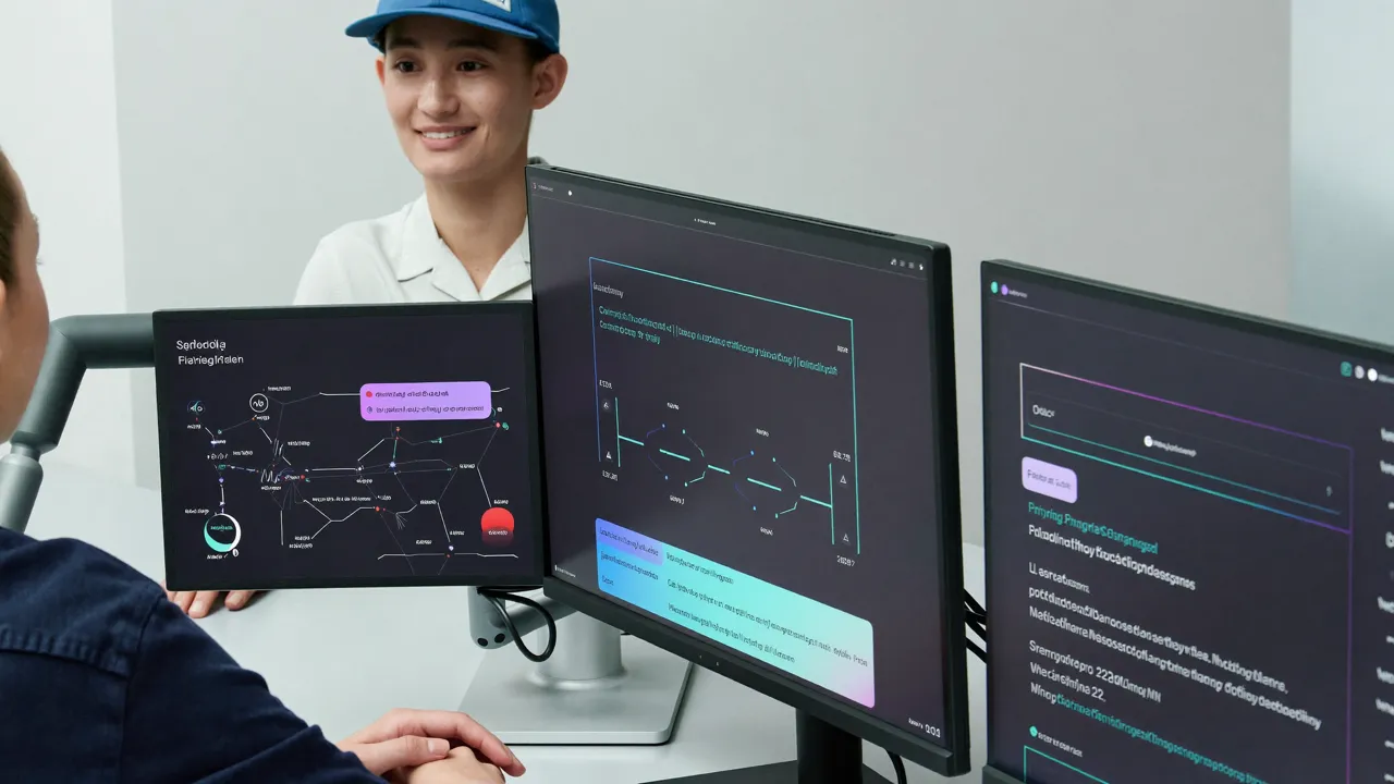Calm professional working across connected applications