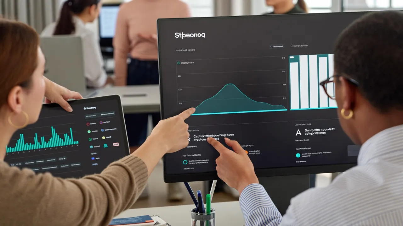 Teammate reviewing usage metrics beside live work
